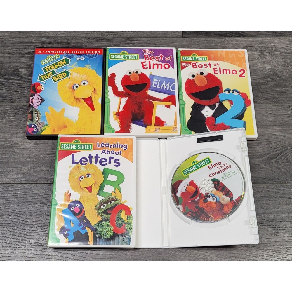 Sesame Street DVDs (Lot of 5) Elmo/Big Bird/Letters
